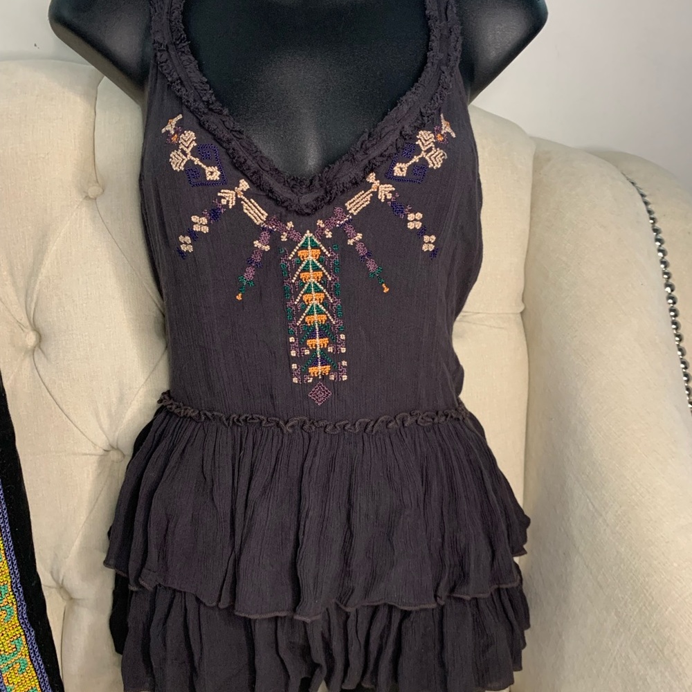 Free people - Ruffle Hem Embroidered Tank